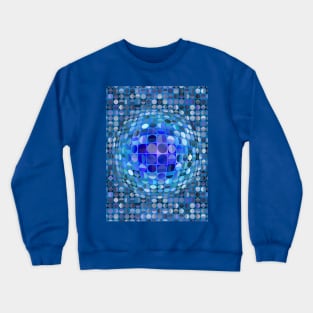 Optical Illusion Sphere - Blue Crewneck Sweatshirt